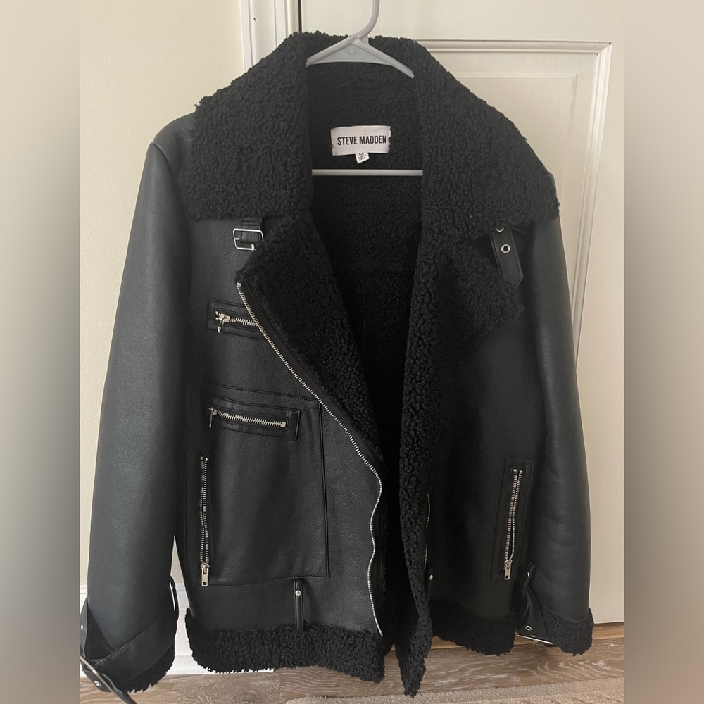 Steve Madden, faux leather jacket, size medium